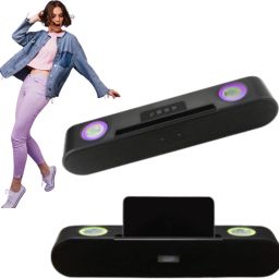 DRUMSTONE RGB Bluetooth Speaker with Phone Holder Wireless Portable Stereo Soundbar 5.6 W Bluetooth Home Audio Speaker-image-17