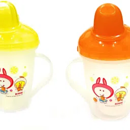 Premium Quality Bpa Free Unbreakable Sippy Cup(Sipper Mugs for Kids/Children/Babies/Infants)Soft Spout Infant PP Water/Juice Training Sipper Cup With Handles 200ml(Yellow & Orange)-image-64