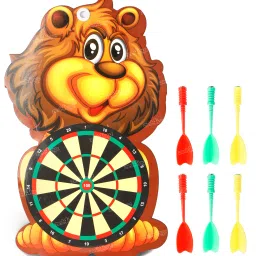 fiddlerz Dart Board Game Set with 6 Dart Portable Hanging Toy for Kid (Lion Dart Target) 47.5 cm Dart Board image 3