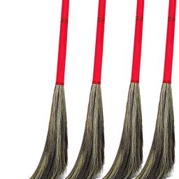 Grass Broom Plastic Handle for All Floor Cleaning Broom King Size | Broom Stick for Home Cleaning | Soft Grass Eco-Friendly Broom Grass Dry Broom-image-11
