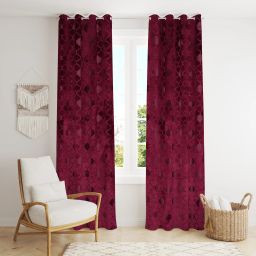 153 cm (5 ft) Velvet Room Darkening Window Curtain (Pack Of 2)-image-17