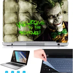 SDM 3in1 laptop accessories combo set , ultra hd printed(WELCOME TO THE MAD HOUSE) laptop skin with key guard , screen guard for all laptops and notebooks (for 15.6 inch laptops) Combo Set-image-95