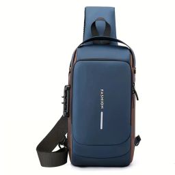Small 4 L Backpack Durable Anti-Theft Men's Chest Bag | Oxford Fabric, Adjustable Shoulder Strap-image-98