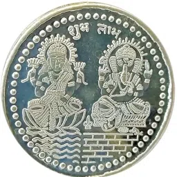 ASTRO-D Laxmi Ganesh Silver coin 10gm Decorative Showpiece - 5 cm-image-61