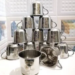 Pack of 12 Stainless Steel Tea Cup Set | Steel Cups | Coffee Cups| Chai ka Cup | Coffee Mug-image-21