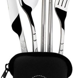 Stainless Steel Reusable Cutlery Set – Portable 4-Piece Travel Utensils set Disposable Stainless Steel Cutlery Set-image-17