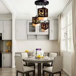 whiteray Leaf Design CLuster Lotus Chandelier for home (Bulb not included)(Pack of 1) Pendants Ceiling Lamp image 3