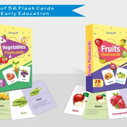 Fruits Flash cards,Vegetables Flash cards (Combo Pack) Easy & Fun way of Learning-3yr-6yr Kids (Set of 2)-12