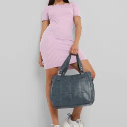 haute sauce by  campus sutra HAUTE SAUCE by Campus Sutra Textured Oversized Structured Shoulder Bag image 2