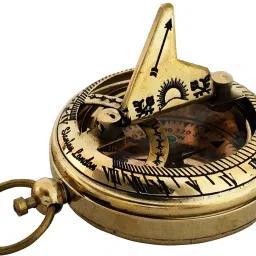 Brass Push Button Sundial Compass Collectible Pocket Compass Gift Compass-18