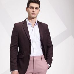 Men Self Design Single Breasted Formal Blazer-image-66