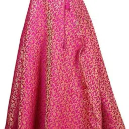 Women Self Design Flared Pink Skirt-picture-16