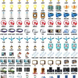1.5 cm Self-Adhesive Switch Stickers- 40 Designs for Electric Board Appliances, Self Adhesive Sticker-image-18