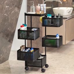 5 Layer Kitchen Trolley Storage Rack Square Design Fruits & Vegetable Basket Iron Kitchen Trolley-22