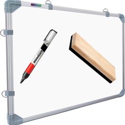 Non Magnetic Melamine Non Magnetic Kunj Whiteboard 1.5X2 ft. along with 1 Marker and 1 Duster Whiteboards and Duster Combos-6