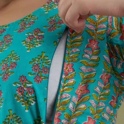 Printed Pure Cotton Stitched Flared/A-line Gown-image-90