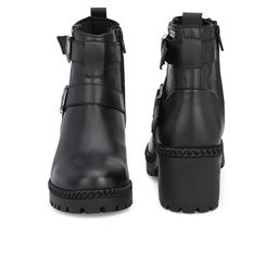 Delize Black Block Heeled Boots with Buckles image 3
