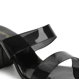 DressBerry Black Open Toe Block Heels image 2