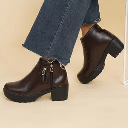 XE Looks Women Mid Top Platform Heel Regular Boots-image-86