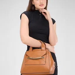 Caprese Structured Satchel with Cut Work image 5