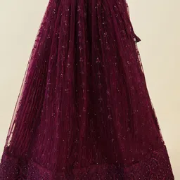 FABPIXEL Embroidered Sequinned Semi-Stitched Lehenga & Unstitched Blouse With Dupatta image 4