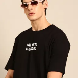 recast Typography Drop-Shoulder Sleeves Bio Finish Oversized T-shirt-picture-18