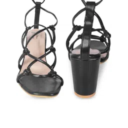 JM Looks Strappy Block Gladiators With Lace Ups image 4