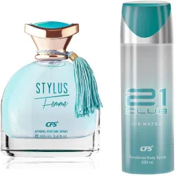 STYLUS BLUE 100ML PERFUME & 21 ICE WATER 200ML DEODORANT | LONG LASTING BEST FEMME PERFUME & DEODORANT | COMBO SET FOR GIRLS & WOMEN (Citrus & Aquatic)-image-26