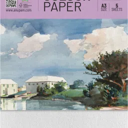 Professional Watercolour Paper A3 300GSM Cold Pressed Paper Acid-Free 5 Sheet Ideal for Artist, Professional Drawing, Painting, Dry & Wet, Fine Art Students A3 300 gsm Watercolor Paper-12