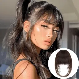 hair Fringes For Women & Girls Straight Front hair Bangs Brown Hair Extension-image-19