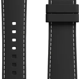 VILEN Premium Black Silicone Watch Strap with White Stitching 22 mm Silicone Watch Strap-32