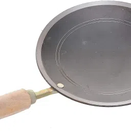 Traditional Pure Iron Tawa/Tava for Roti/paratha/Chapati with Wooden Handle Tawa 26 cm diameter-9