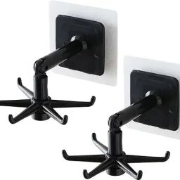 sjk Wall mounting Self Adhesive 360 Degree Rotating Hook for Hanging(Pack of 2) Hook 5 image 2