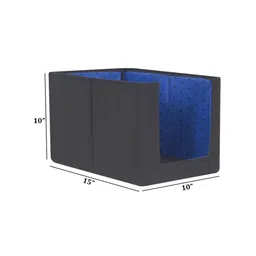 prettykrafts Set Of 2 Blue & Black Printed Foldable Rectangle Shirt Stacker Organisers With Handles image 5