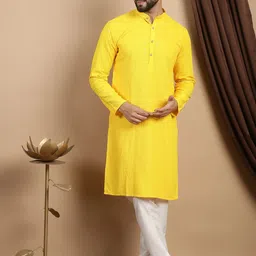 Anouk Ethnic Motifs Embroidered Sequinned Pure Cotton Straight Kurta With Churidar-picture-34