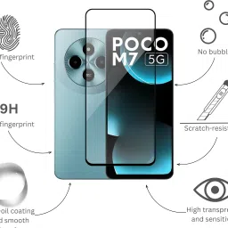 Fablue Edge To Edge Tempered Glass for Poco M7 5G image 4