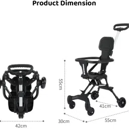 staranddaisy Stroller/ Pram For Baby / Infant with foldable Canopy & 5 - Point safety harness Stroller image 5