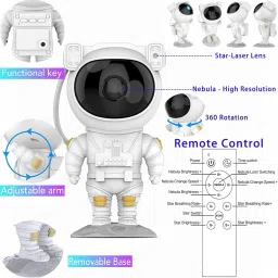 barepepe Astronaut Galaxy Star Projector Light Lamp with Timer, Remote Control Night Lamp image 5