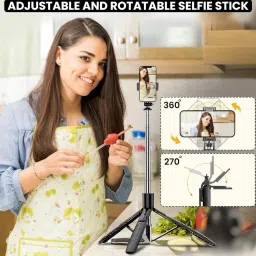 fire turtle 7Ft Bluetooth Tripod Stand for Mobile, GoPro & Cameras - Vlog & Travel Ready Tripod image 5