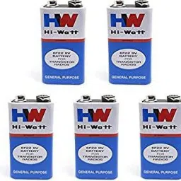 Hi-Watt 9v Battery Zinc Carbon Educational Projects (Pack of 5) Electronic Components Electronic Hobby Kit-28