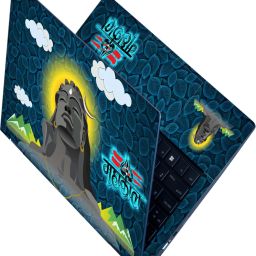 Anweshas Full Body Laptop Skin Sticker - Mahakal Blue Leaves White Cloud_Uv Self Adhesive Stretched Vinyl Laptop Decal 15.6-image-83