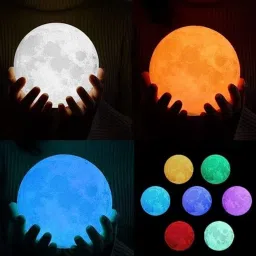 naughtyone 3D Moon lamp Table Lamps Lamp Shade image 3