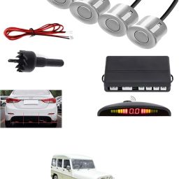 4Silver Parking Sensor With LED Display Increased Safety For Car-183 Universal 4 Silver Reverse Parking Sensor With LED Display For Cars-183 Parking Sensor-image-21