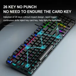 Aula S2022 Mechanical Wired USB Standard Gaming Keyboard Compatible with Desktop, Laptop, Mac stand support image 2