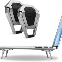 BUFONA Foldable Keyboard & Tablet Laptop Desk Stand Cooling Pad Laptop Desk Stand Mini Premium Metal Folding Non-Slip Base Laptop Holder Portable Laptop Stand Laptop Stand-9