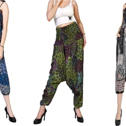 fusfus Printed Rayon, Cotton Women Harem Pants-picture-34