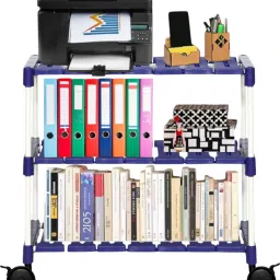 Bookcase 3-Tier Books Storage Organizer Open Display for Home, Office, Library Metal Open Book Shelf-4