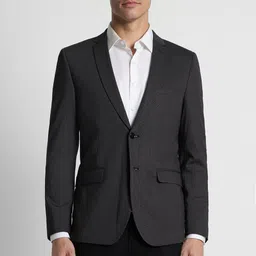 peter england Men Solid Single Breasted Formal Blazer-picture-6
