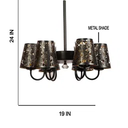 Devansh Black Textured Metal Etching 06 Chandelier Lamp Shade image 3