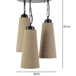 Devansh Beige Conical Cluster Jute Hanging Lamp image 2